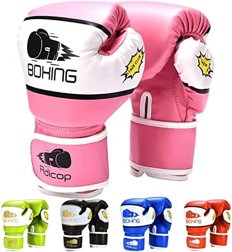 Luvas de boxe para crianças Adicop por 4-12 anos meninos jovens meninos boxe luvas de treinamento de luvas de boxe para saco de saco