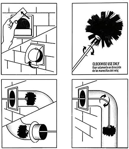 Escova de varredura QDY -Chimney para lareiras em kit, kit de varredura de chaminé, kit de limpeza de fogão de pellets