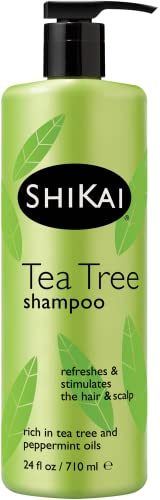 Shikai - xampu de árvore de chá, lavagem de cabelo refrescante, hidratante não -soap, restaura o brilho e o brilho a cabelos maçantes,