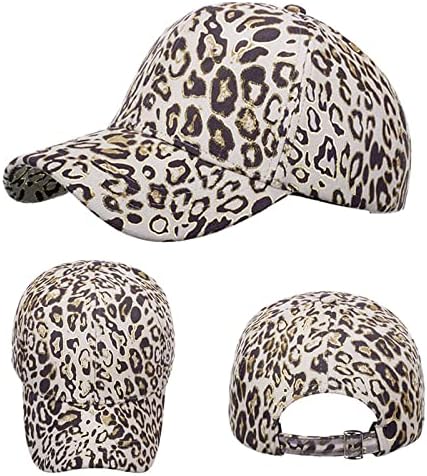 Mulheres Mulheres Meninas Esportam Impressão de Leopardo Praia respirável Praia Ajustável Cap de Hip Hop Hat Hats Pai para Mulheres