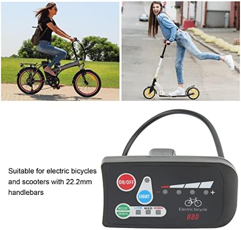 Exibição de bicicleta elétrica shyekyo, operação simples do conector à prova d'água portátil Baixa taxa de falha de bicicleta elétrica Painel de controle de controle ABS leve para modificação