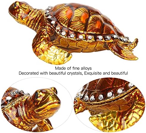 Caixa de bugigangas do FDIT, liga de zinco Eletroplatada leve usa ornamento de tartaruga para decoração de casa para decoração