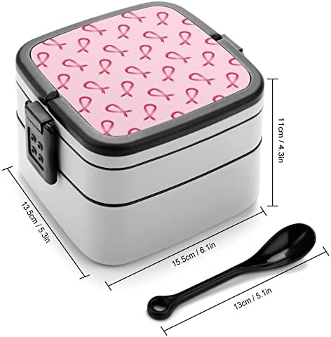 Fibbons rosa do câncer de mama Pink Bento Bento Lunch Box Reccamando para viagens de piquenique para trabalho escolar