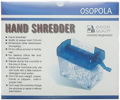 Mini Manual Shredder - Blue Office Portable Hand Paper Cutter para papel/Notas/Bills/Retrato/Fotos se encaixa em tamanho