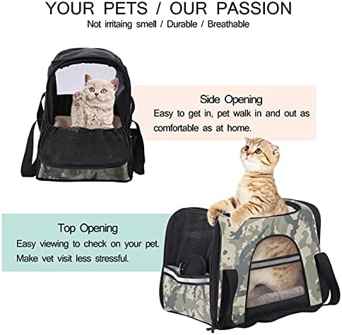 Pet Transportador Resumo Camuflagem Padrão Exército Petos de Viagem de Pet-Fado de Pet para Cats, Dogs Puppy Comfort Portátil Pet Saco de animais de estimação Airline aprovada