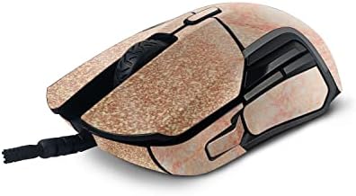 Mightyskins Glitter Glitter Compatível com Steelseies Rival 5 Mouse de jogos - mármore chamativo de damasco | Acabamento de brilho protetor e durável de alto brilho | Fácil de aplicar | Feito nos Estados Unidos