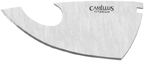 Camillus Tigersharp titânio lâminas de substituição de faca com faca de pele, pacote de 4, liso