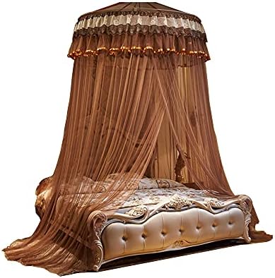 Hung Dome Princess Mosquito Cama de insetos Rede de renda de renda Round Mosquito Nets protegem você com bom mangas