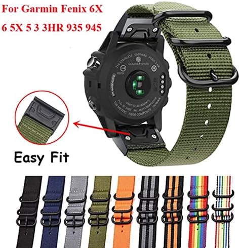 Otgkf 22 26mm de nylon de nylon de 26 mm cinta para Garmin Fenix ​​6x 6 Pro Smart Watch Easy Fit Band para Fenix ​​5x 5 3