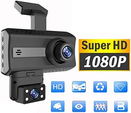 Dash Cam, 1080p FHD DVR Carring Recorder de carro de 3,5 polegadas Painel de tela IPS, 170 ° de largura, gravação de loop, monitoramento