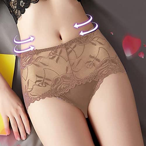 Mulheres Floral Lace Roufera Alta Cintura Mesh Sheer Briefs Veja através de Tanks Invisíveis de Hipster Breathable Hipster