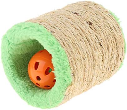 Postagem de sisal de brinquedos de gatinho de Baoblaze para arranhar com rolos de tratamento de sino, verde