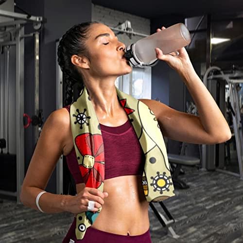 Guerotkr 2 PCs, toalha de ioga, toalhas de ginástica, toalhas de exercícios para academia, toalha de suor, padrão de folhas de flores de veado de Natal