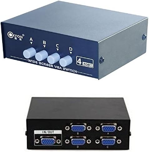 MOUDOAUER 4 PORTS E/S PORTS VGA SVGA Caixa de interruptor de compartilhamento