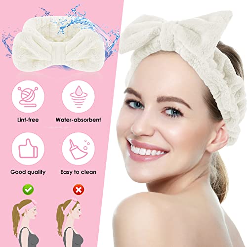 Wllhyf Spa Bandada da cabeça, cabeceira da cabeça da cabeça Microfibra Bowtie Bandas de cabeça Facial Maquiagem Facial Bandada