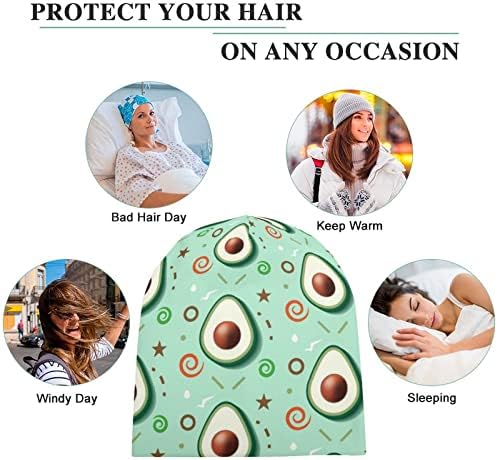 Baikutouan Avocado Padrão Chapéus de gorro para homens para homens com desenhos Capinho de crânio