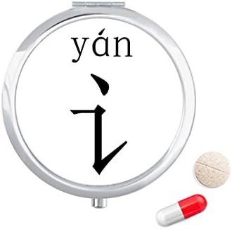 Componente de caractere chinês Yan Pill Case Pocket Medicine Storage Dispensador de contêiner