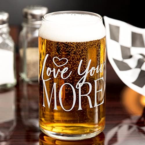 Casal Gifts Love You mais gravado 16 oz Cerveja de cerveja Idéia de presente de aniversário exclusiva para mulheres e homens, casamento,