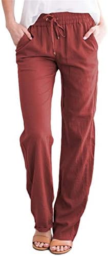 Andongnywell Women Solid Color Athletic Sweetpants Lounge Yoga Pontas de perna larga atiradores ativos com calças de bolsos