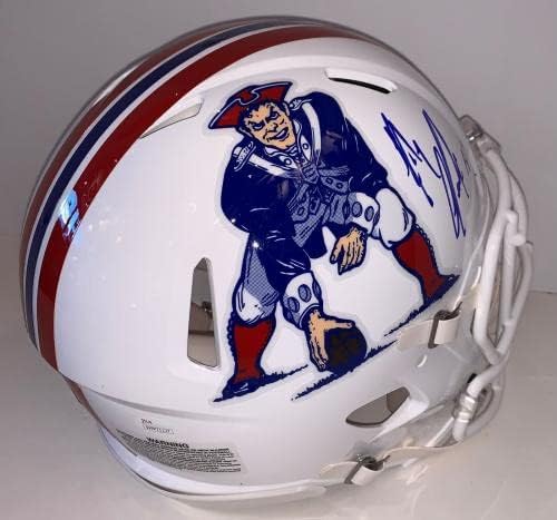 Rob Gronkowski assinou o capacete autêntico do Patriots Speed ​​autografado JSA COA - Capacetes NFL autografados