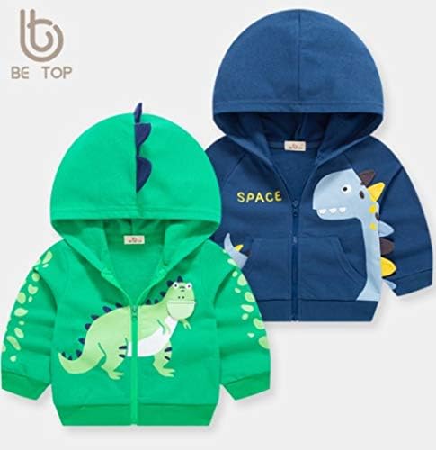 Leexiang Toddler Boys Full Zip Dinosaur Hoodies