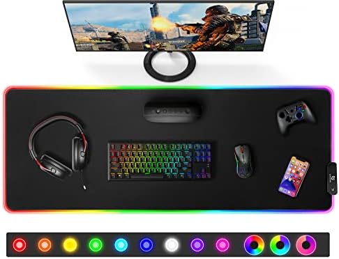 RGB Gaming Mouse Pad & Wrist Rest for Keyboad e Mouse Pad para jogos, escritório, casa