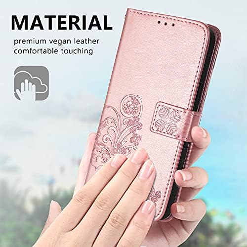 XNXCEVI Galaxy S22 5G Caixa da carteira, [Flor Flower Remesed] Premium PU Couro Caso de proteção Tampa com suporte de cartão