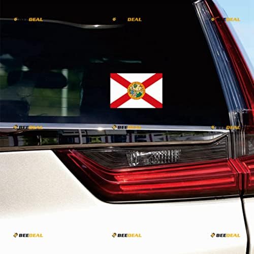 Florida Flag FL dos EUA Decalque Vinil Adesivo - 2 Pacote Reflexivo, 4 polegadas - Para Copa do Lapto de Boat Carneta