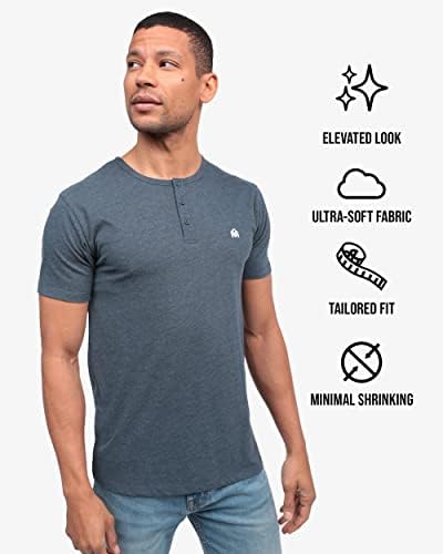 Nas camisas Henley Premium Henley para homens - T -shirt casual de manga curta moderna