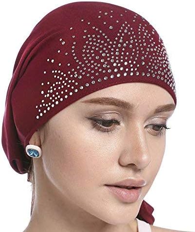 ALEDLE Crystal Chemo Hat plissado amarrado heltewrap woman's elarty bandana bandana Turban Cap