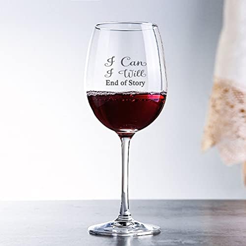 FUNLUCY 17 oz de vidro eu posso acabar com a história bebendo copo de copo para coquetéis de vinho vermelho ou branco perfeito