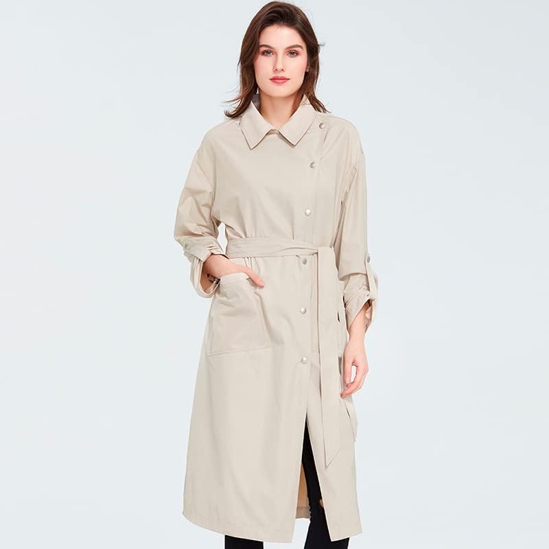 Hsqibaoer Spring Casual Casual Coat Women Women Oversize Outwear Roupas soltas com cinto feminino Thin