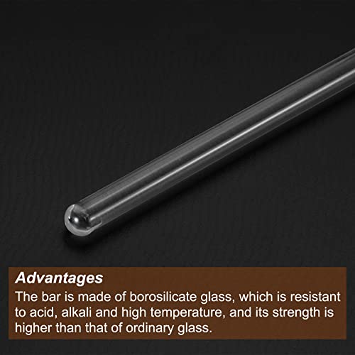 Meccanixity 3.3 Borossilicate Glass Stick 7.87 11,81 Comprimento da haste Mistura Ferramentas de mistura com as duas extremidades para a ciência da cozinha de laboratório 4in2 conjuntos