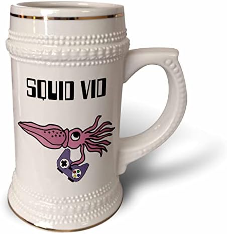 3drose engraçado fofo lulas roxas com videogame contoller squid vid. - 22 onças de caneca