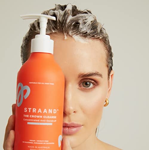Straand Crown Cleanse Caspa Cambola Cambola Shampoo Prebiótico - Vegan, Shampoo hidratante de couro seco livre de crueldade - Proteína de vitamina B5 Tratamento para cabelos para cabelos fortes e saudáveis