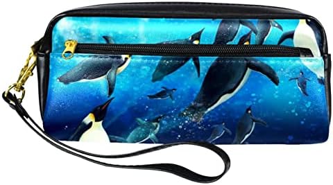 Pinguins fofos subaquáticos Nando de grande capacidade para lápis, organizador de papelaria para estudantes bolsa de caneta