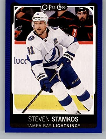 2021-22 O-PEE-Chee Blue Border #6 Steven Stamkos Tampa Bay Lightning NHL Hockey Trading Card