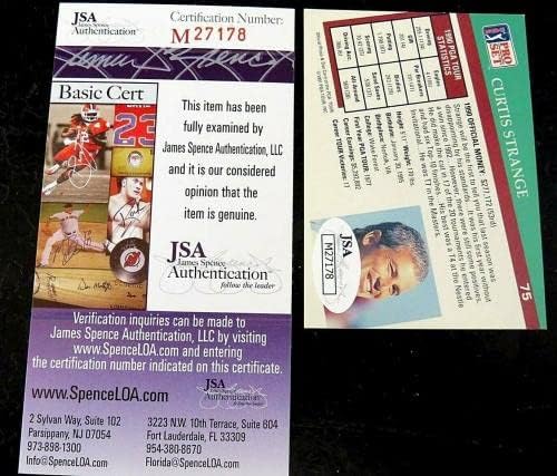1991 Pro Set Curtis Strange Signed Golf Card #75 ~ JSA M27178 - Equipamento de golfe autografado