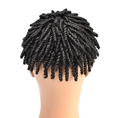 Cabelo lírico Afro Twist Twist Crochet Bercas cabelos para homens negros Sistema de cabelo humano afro -americano