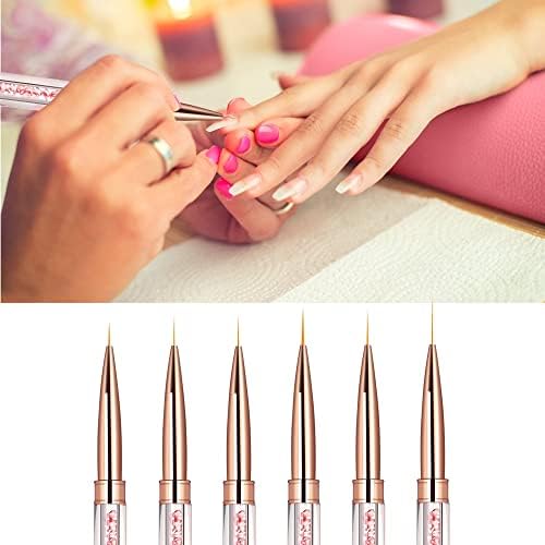 Walnuta acrílico Projeto de pincel Polish Decoration Gel Pen Ferramentas para Manicure Tudo escova