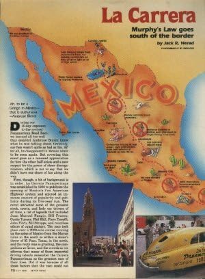 Revista * Print AD * 1989 BF Goodrich pneus com Integra Coupe Racer Vintage Não -cor/Carrera Panamericana México Artigo -