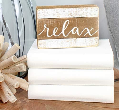 Auldhome Faux Book Stack; Conjunto em branco de 3 livros decorativos para artesanato e decoração de DIY