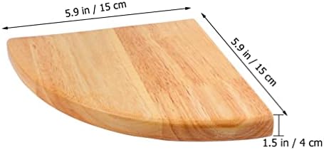 Topbathy 1 Conjunto de prateleira de canto de madeira montada na prateleira flutuante de prateleira redonda Exibição