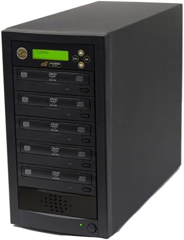 Acumen Disco 1 a 4 DVD CD Duplicator - Máquina de torre de cópias de vários discos com pioneiros queimadores de redatores de 24x unidades