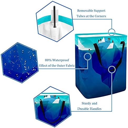 Ndkmehfoj iceberg conceito de lavanderia cestas de cestas à prova d'água Dirty Roupas dobrável Manunha macia colorida