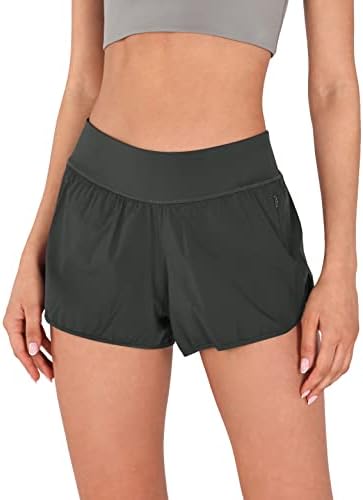 Ododos Women's 2 em 1 shorts de treino com bolsos de alta cintura de cintura ioga de ginástica shorts com revestimento