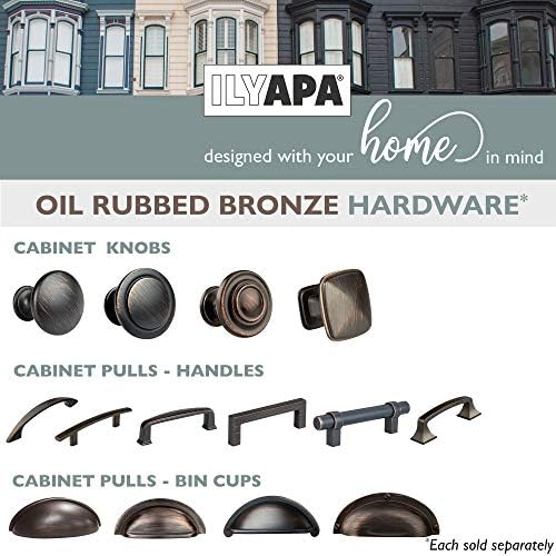 Óleo de ilypa esfregou botões de armário de cozinha de bronze - alças de gaveta redonda - 10 pacote de hardware de armário
