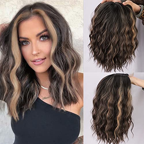 10 polegadas Destaque Bob Wigs 4/27 ombre loira onda encaracolada bob peruca cabelos humanos 4x1 t Parte cortada cortada para cabelo brasileiro destaque Bob Wigs Onda corporal Bob Wigs para mulheres pré -arrancadas 150% densidade