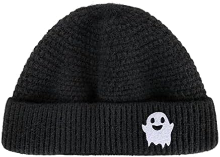 LHSCVUFASC Halloween Chapéus de fantasma de inverno para homens Mulheres boo chapéu macio quente unissex caveira touca de malha