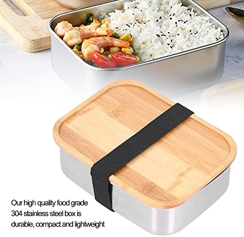 Dekika simples e requintada lanche reutilizável caixa de bento de aço de aço, recipiente de almoço de metal bento